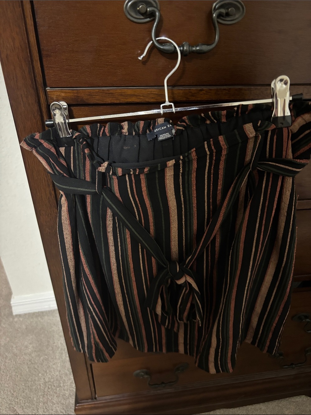 Black skirt with Rust and Tan Stripes